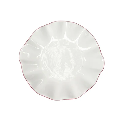 Порционная тарелка Лотос с красной каймой С