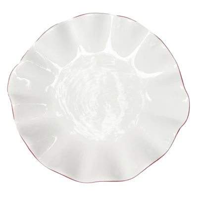 Сервировочная тарелка Лотос с красной каймой