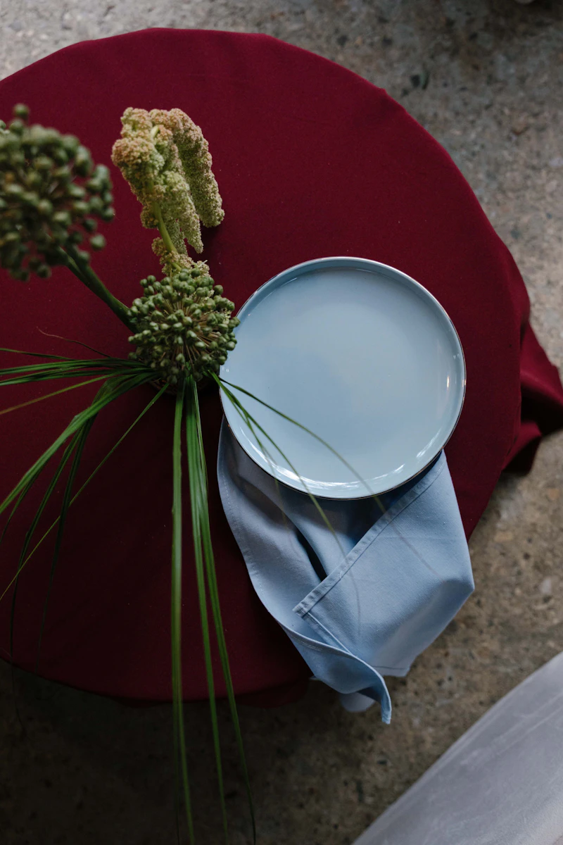 Салфетка из смесового льна, Немного злопамятная незабудка