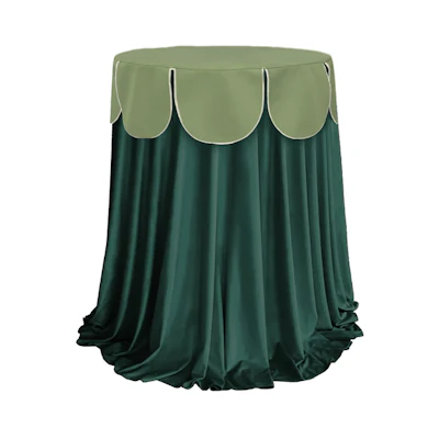 Комплект стол+скатерть+шапочка, "Да, капитан!' Тавола, матча + изумрудная скатерть, велюр