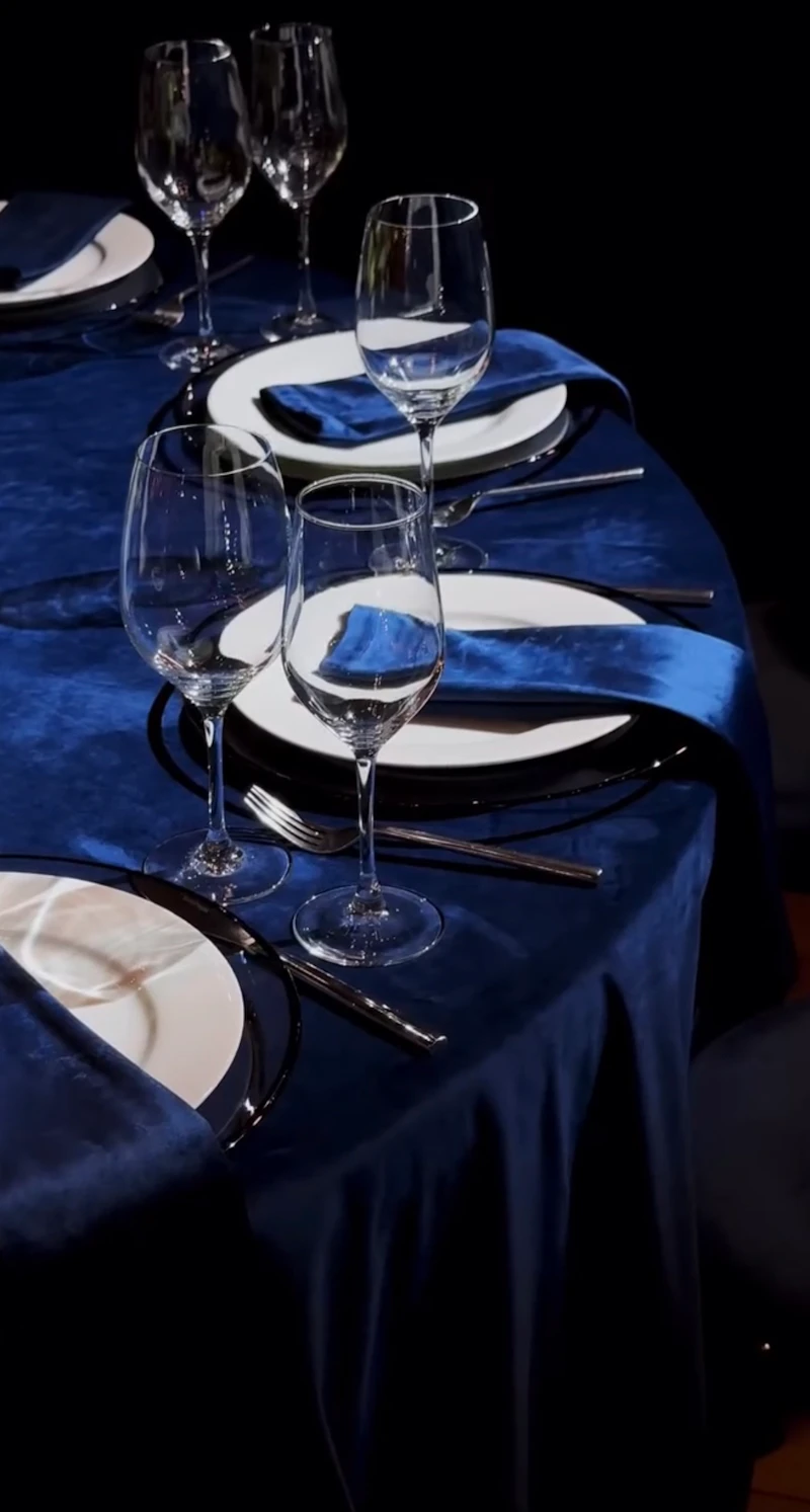 Салфетка велюр, сапфировая