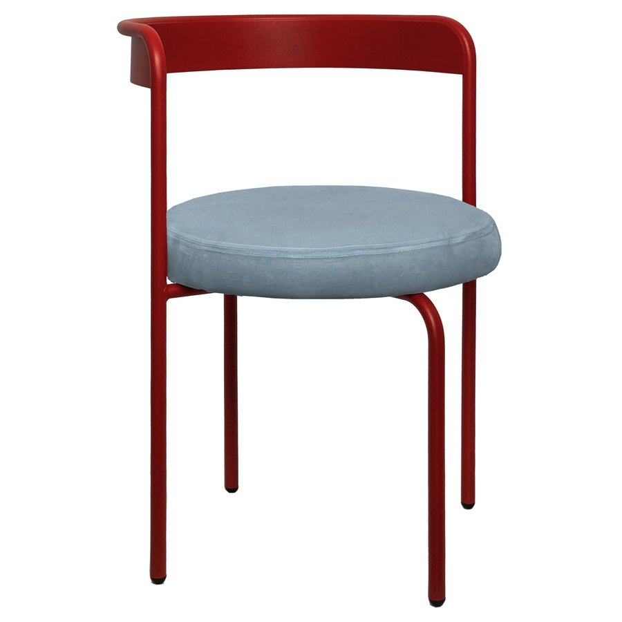 Стул Колори, Красный бархат + серо-голубой - Фото миниатюра 1