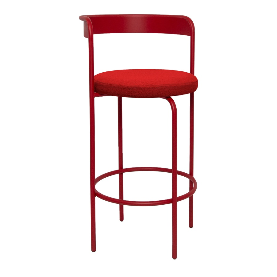 Стул барный Колори, Красный бархат + Красный Тедди - Фото миниатюра 1