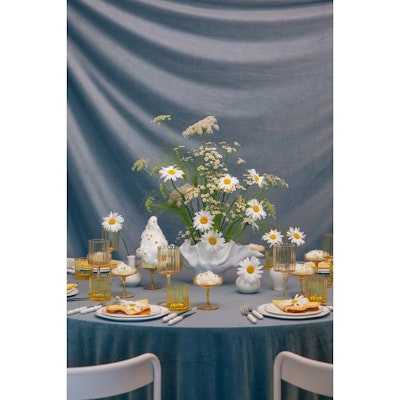 Скатерть велюр, круглая, серо-голубая - изображение 7