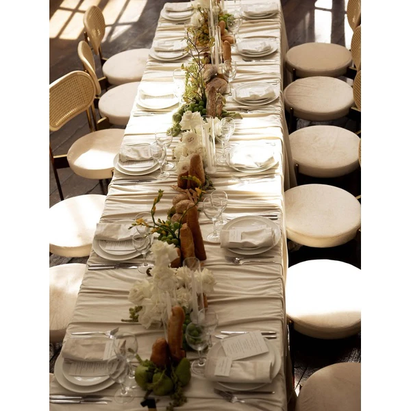 Скатерть велюр, прямоугольная, кремовый бисквит ХЛ - Фото 5