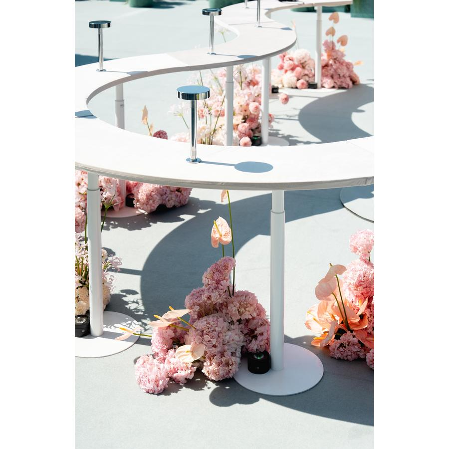 Стол коктейльный Твист Змейка М, Рафаэлло + Кремовый бисквит  (телескопические ноги) - Фото миниатюра 4