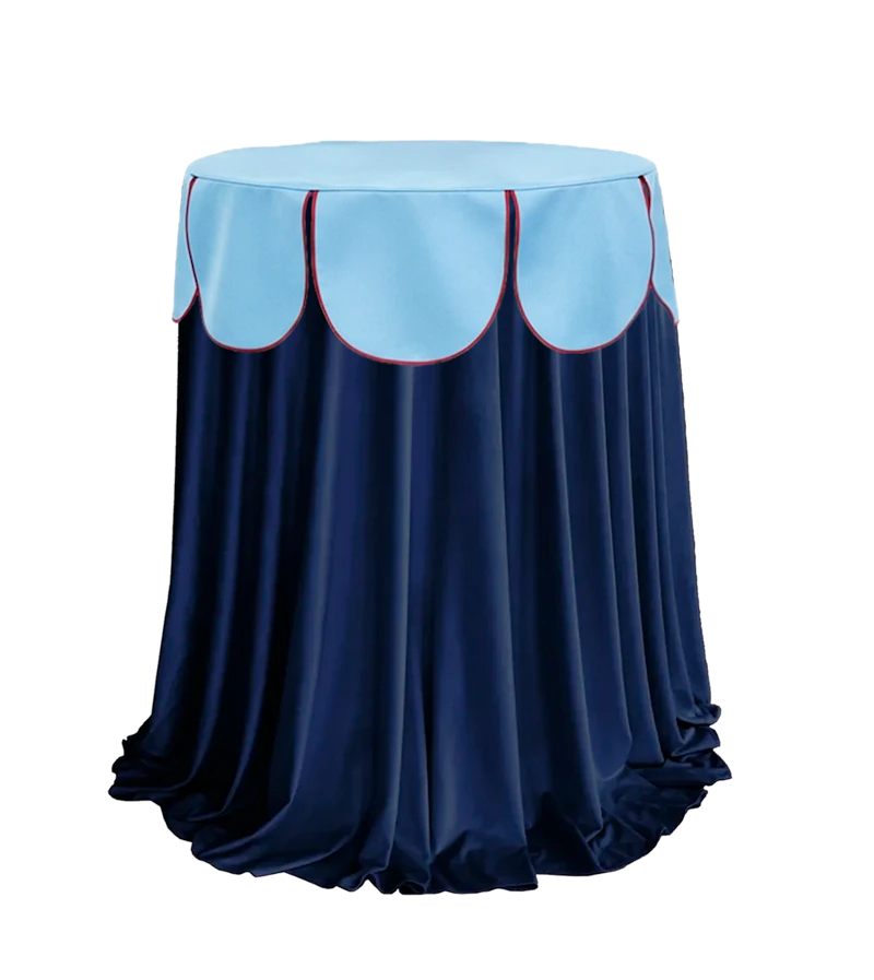 Комплект стол+скатерть+шапочка, "Да, капитан!" Тавола, серо-голубой+  сапфировая скатерть, велюр