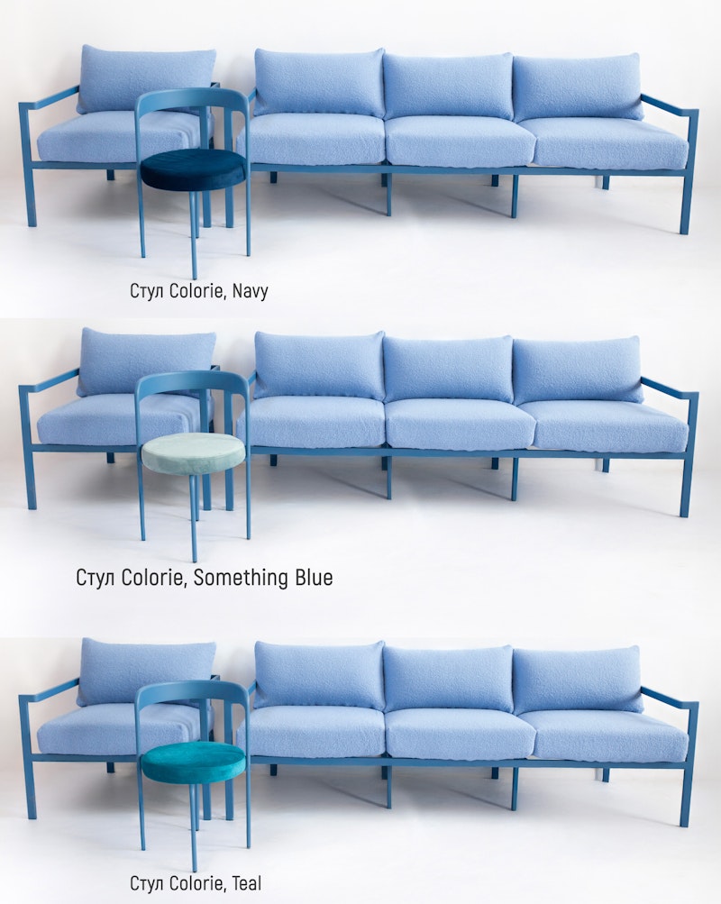 Диван Хагги Л, Черничный йогурт + Голубой Тедди