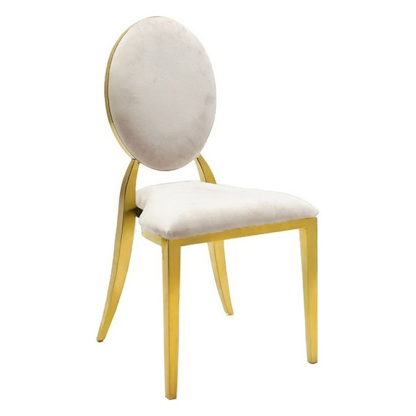 Стул Вашингтон Золото, велюр белый - Фото 1