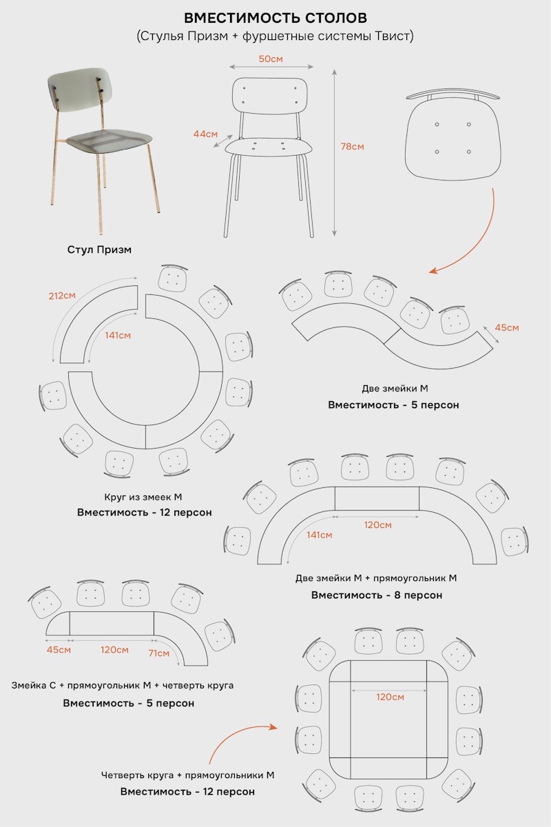 Система столов Твист Велком (телескопические "ноги")
