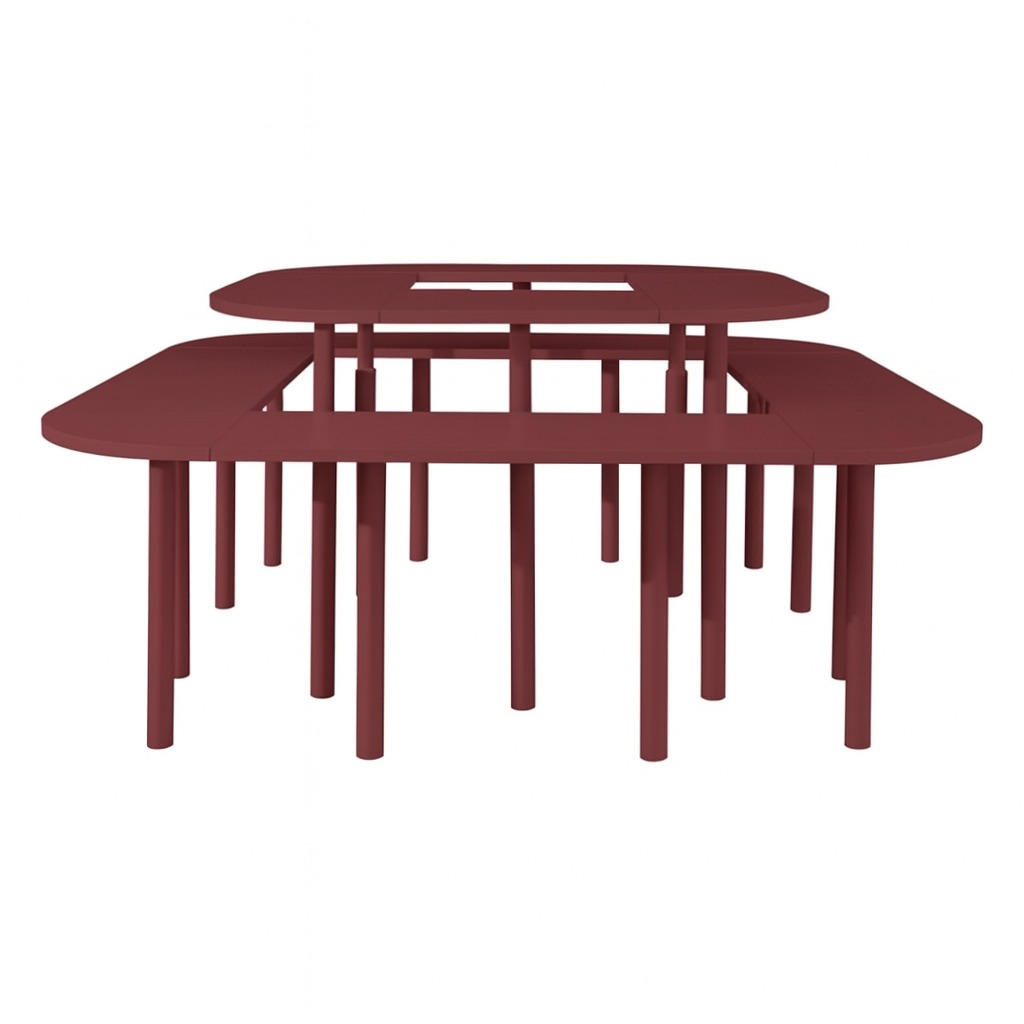 Стол коктейльный Твист Лепесток, пьяная вишня (телескопическая нога)