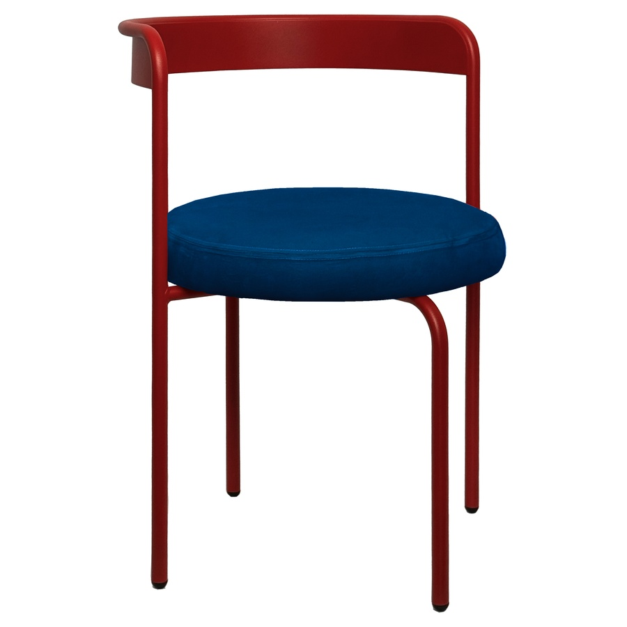 Стул Колори, Красный бархат + Глубокий синий - Фото миниатюра 1
