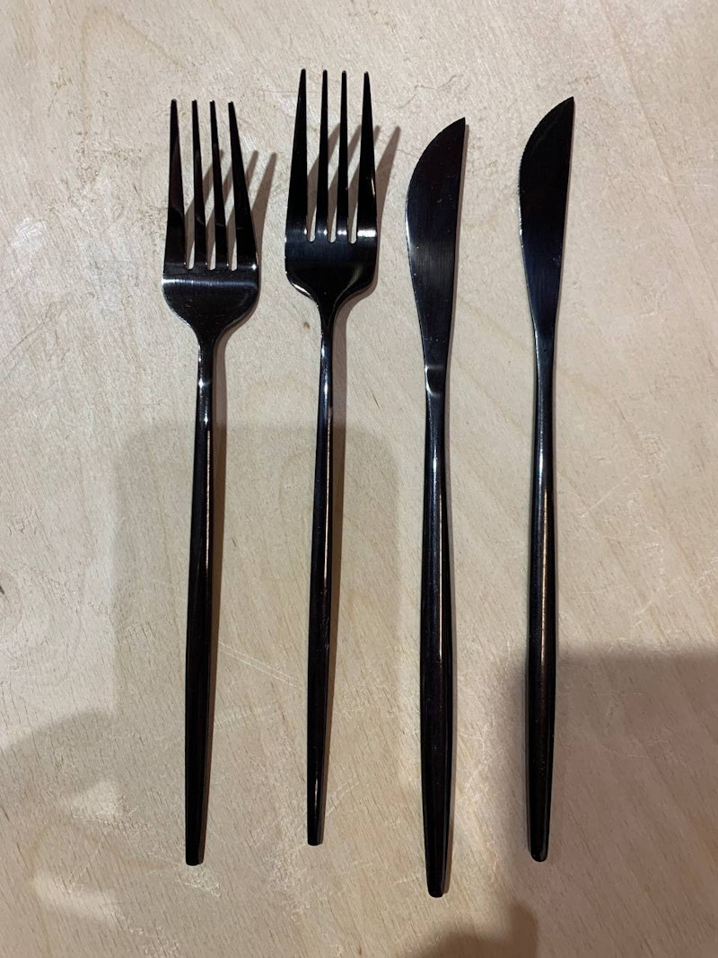 Столовые приборы Гоа, черные, сет из 4 предметов