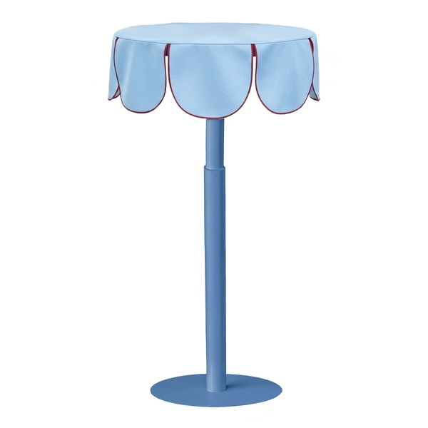 Комплект Стол "Да,капитан" Твист Черничный йогурт + Голубой с бордовым кантом, велюр - Фото 1