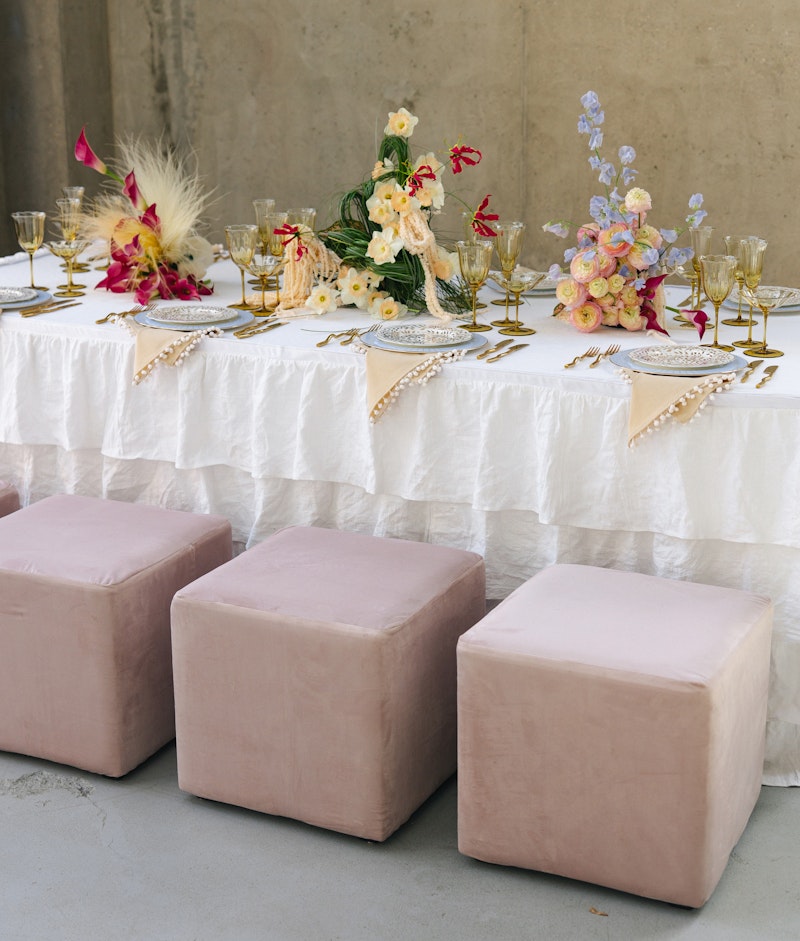 Скатерть из хлопка рюшами, прямоугольная белая