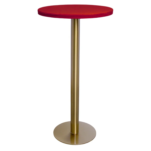 Стол коктейльный Твист Круглый, Золото + Малиново-красный 