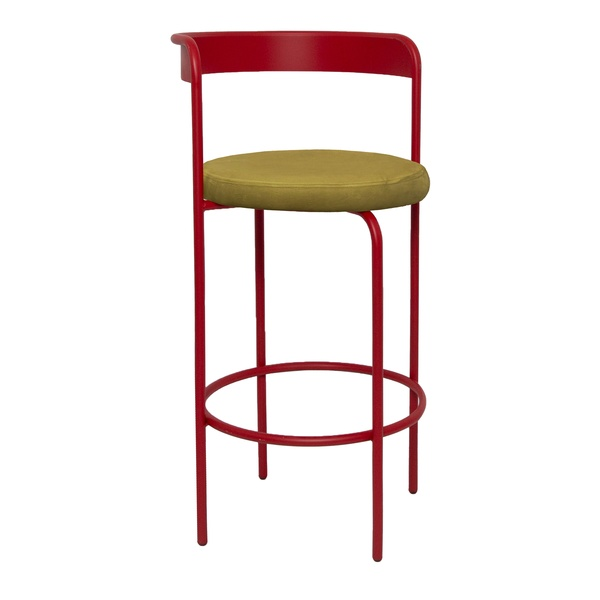 Стул барный Колори Красный бархат + Золотая охра