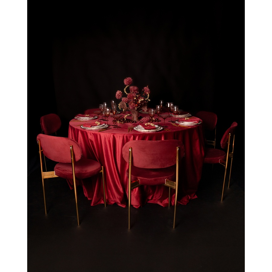Скатерть велюр, круглая, пьяная вишня - Фото миниатюра 4