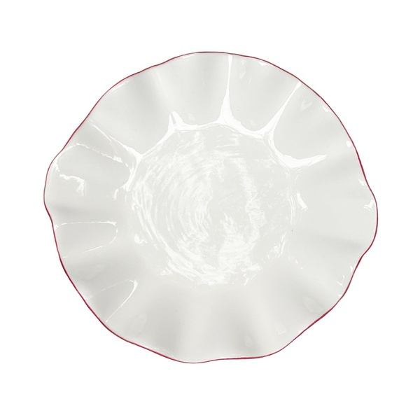 Порционная тарелка Лотос с красной каймой М - Фото 1