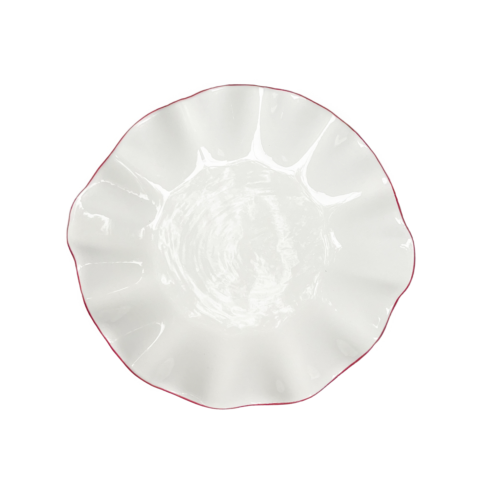 Порционная тарелка Лотос с красной каймой С - Фото миниатюра 1