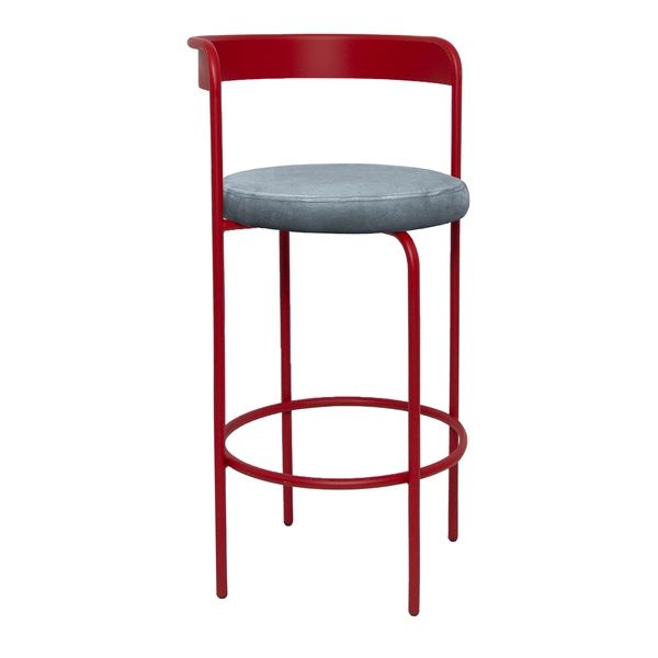 Стул барный Колори Красный бархат + Серо-голубой
