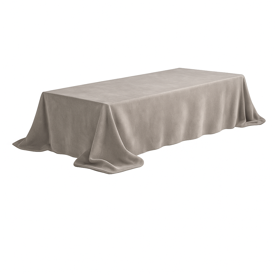 Скатерть прямоугольная XL бархат " Кофе с молоком" - Фото миниатюра 1