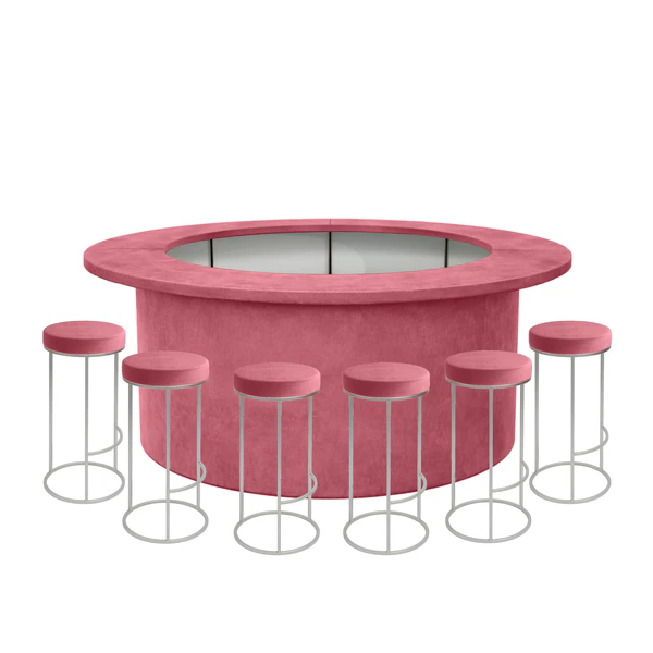 Комплект барной стойки  "Луна" 360  красный бархат  - Фото 1