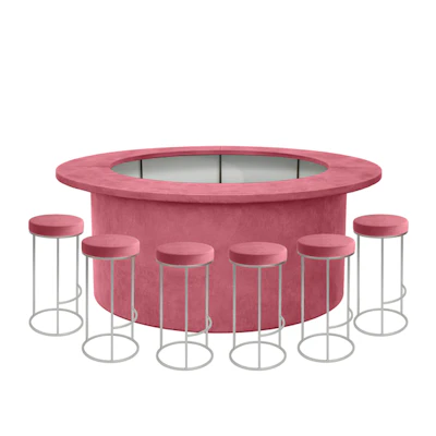 Комплект барной стойки  "Луна" 360  красный бархат 