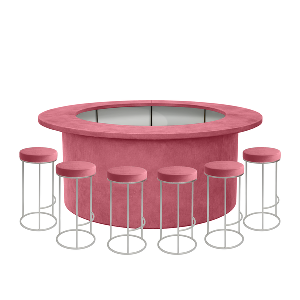 Комплект барной стойки  "Луна" 360  красный бархат 