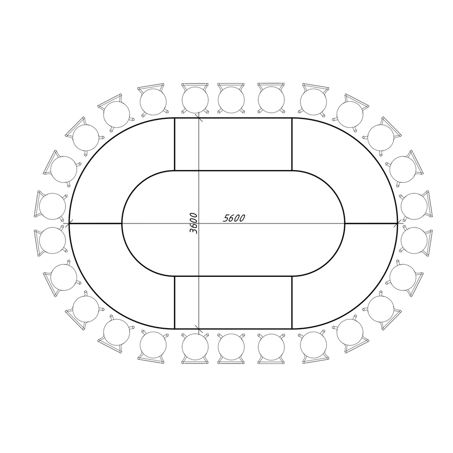 Стол "Орбит"  (4 модуля) кольцо - Фото миниатюра 4
