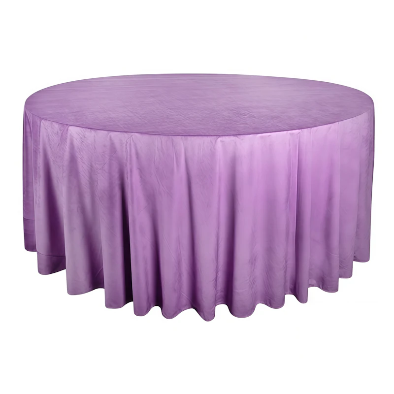 Скатерть круглая бархат сливовый