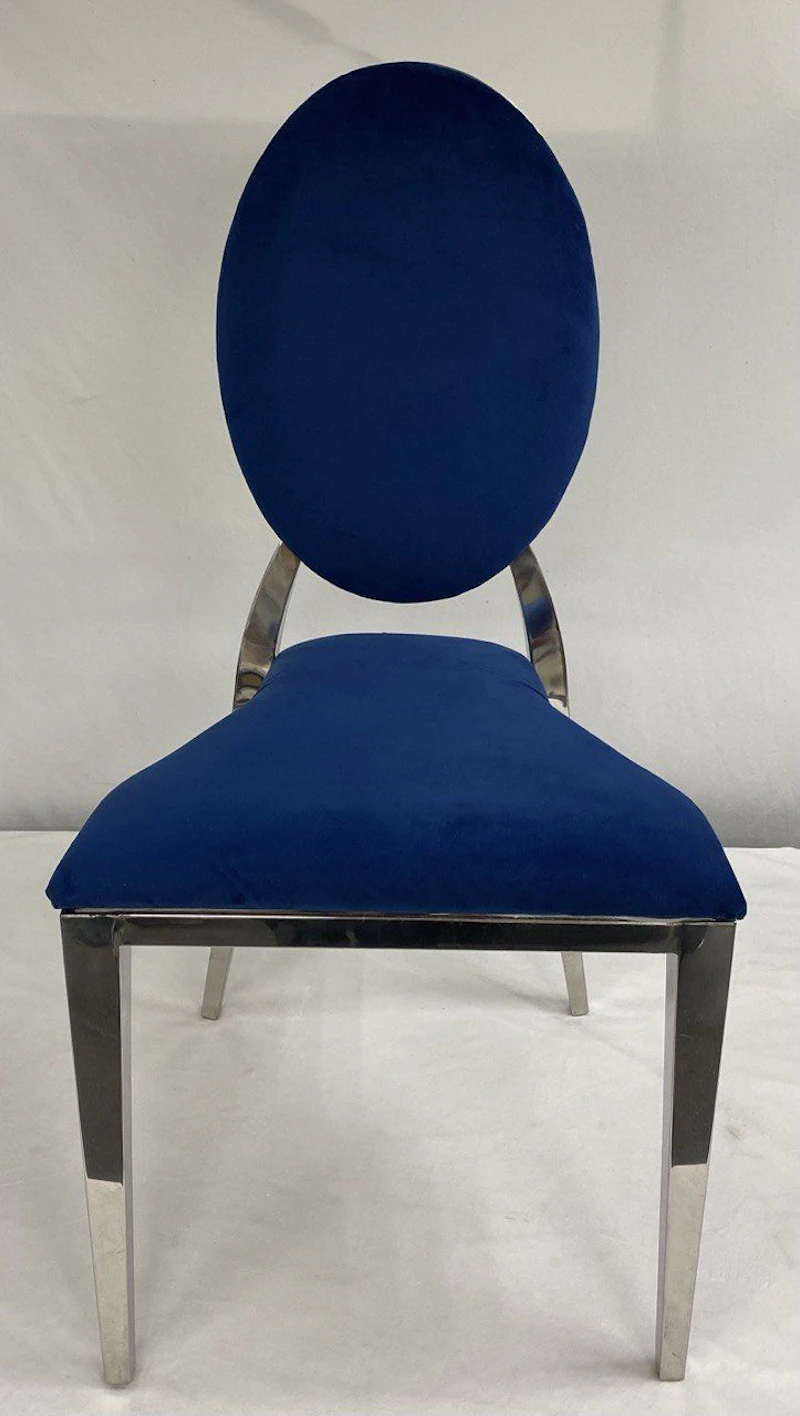 Стул «Вашингтон» серебро, чернильный бархат