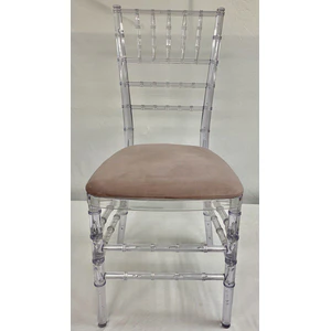 Стул «Тиффани» прозрачный, пастельно-розовый бархат - Фото 2