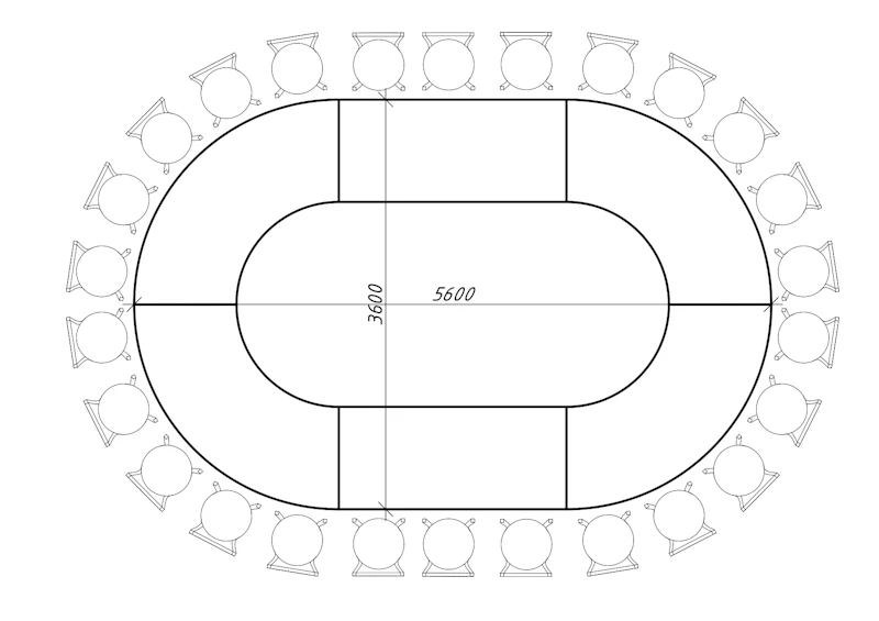 Стол "Орбит" (4 модуля) кольцо