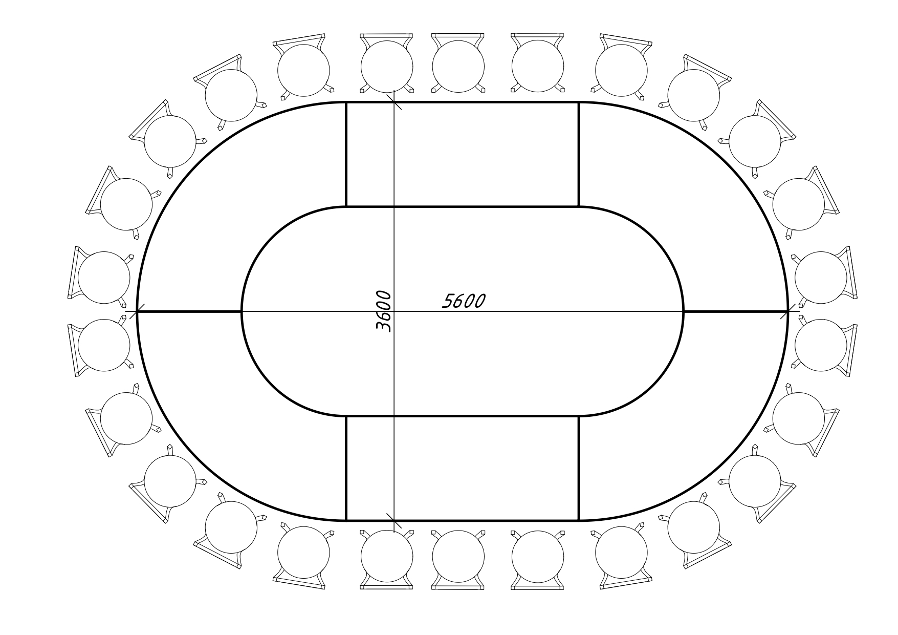 Стол "Орбит" (4 модуля) кольцо