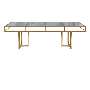 Стол "Лофт Голд", дымчатая столешница, белое подстолье