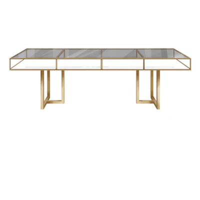 Стол "Лофт Голд", дымчатая столешница, белое подстолье - изображение 1