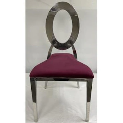 Стул «Элемент» серебро, бургундский красный бархат - изображение 3
