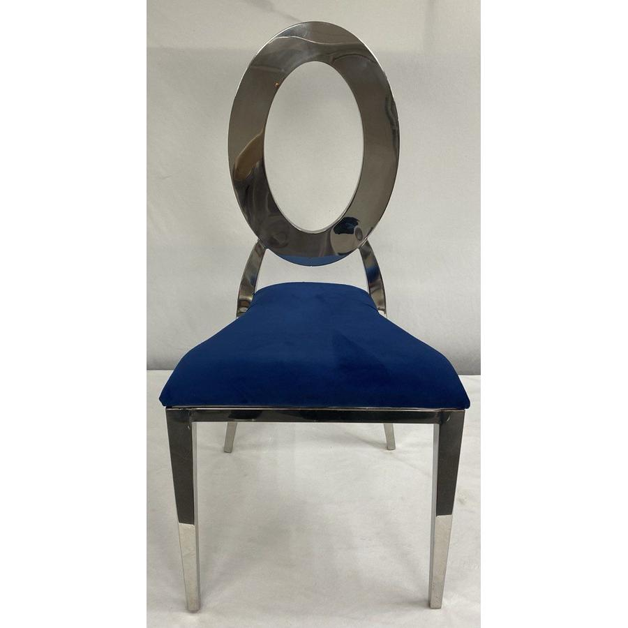 Стул «Элемент» серебро, синий бархат - Фото миниатюра 3