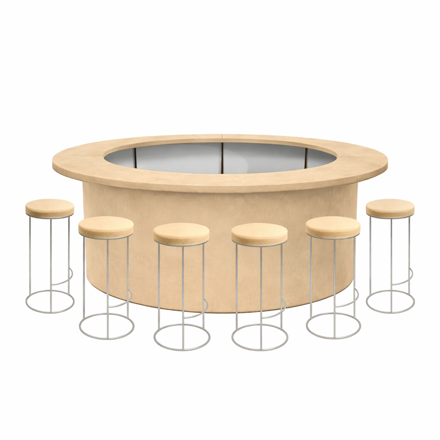 Комплект барной стойки  "Луна" 360  бежевый бархат - Фото миниатюра 1