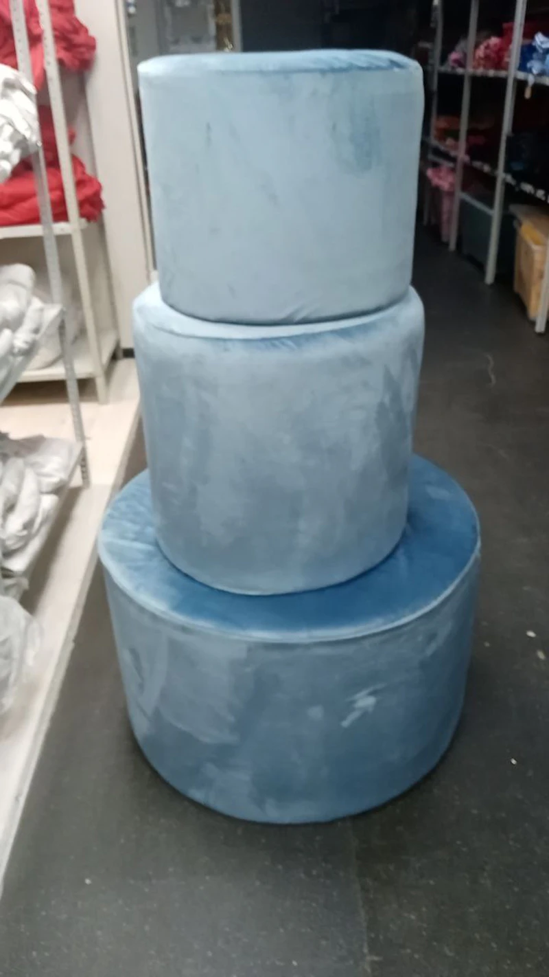 Набор пуфов Пыльно-Голубой