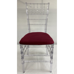 Стул «Тиффани» прозрачный, рубиново-красный бархат - Фото 2