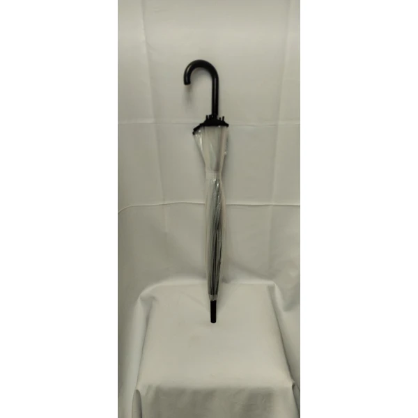 Зонт прозрачный с черной окантовкой - Фото 3