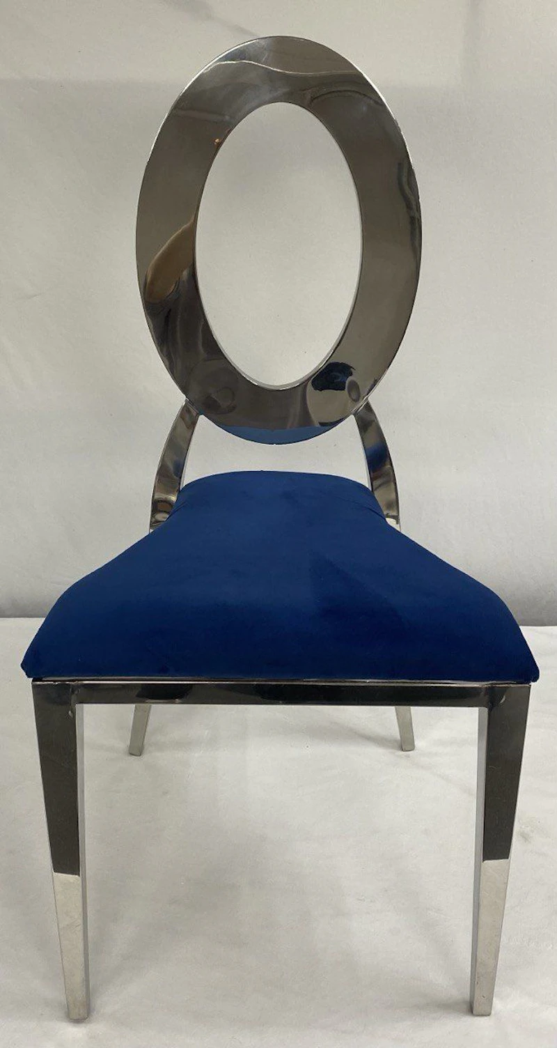 Стул «Элемент» серебро, синий бархат
