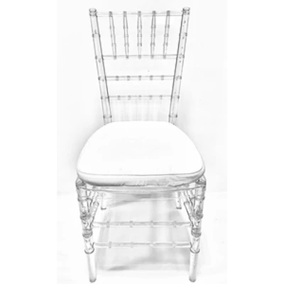 Стул «Тиффани» прозрачный, белая подушка ткань - изображение 2