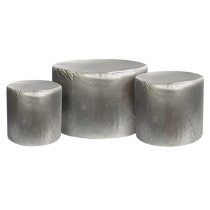 Набор пуфов серебряный цвет