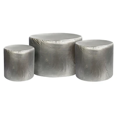 Набор пуфов серебряный цвет - изображение 1