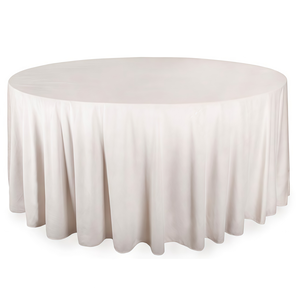 Скатерть круглая бархат кремовая