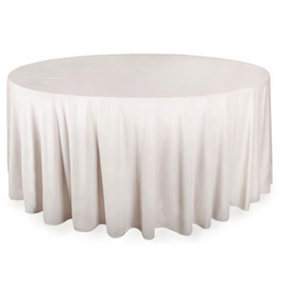 Скатерть круглая бархат кремовая - изображение 1