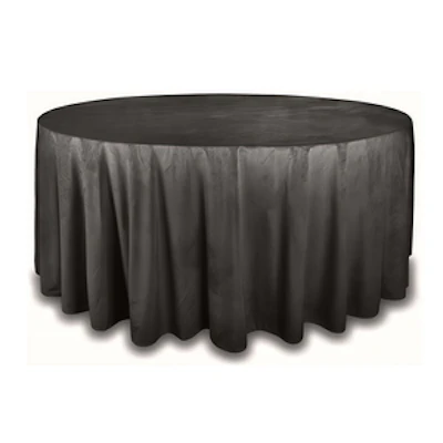 Скатерть круглая бархат графитовая - изображение 1
